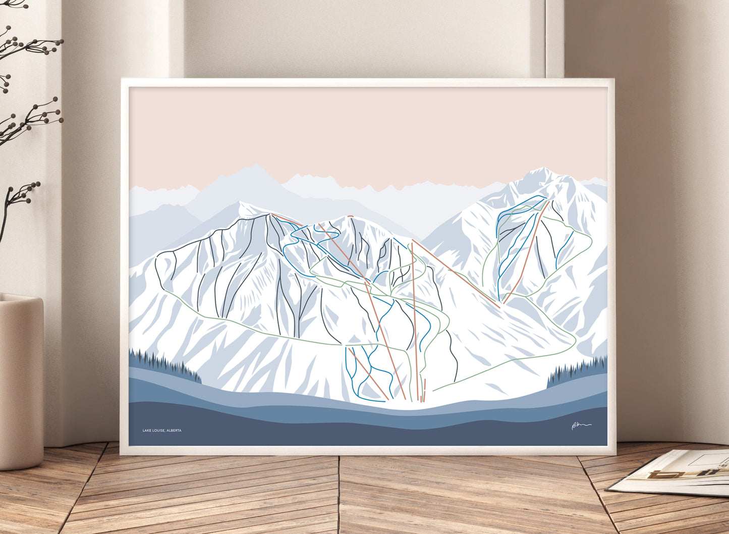 lake louise trail map print