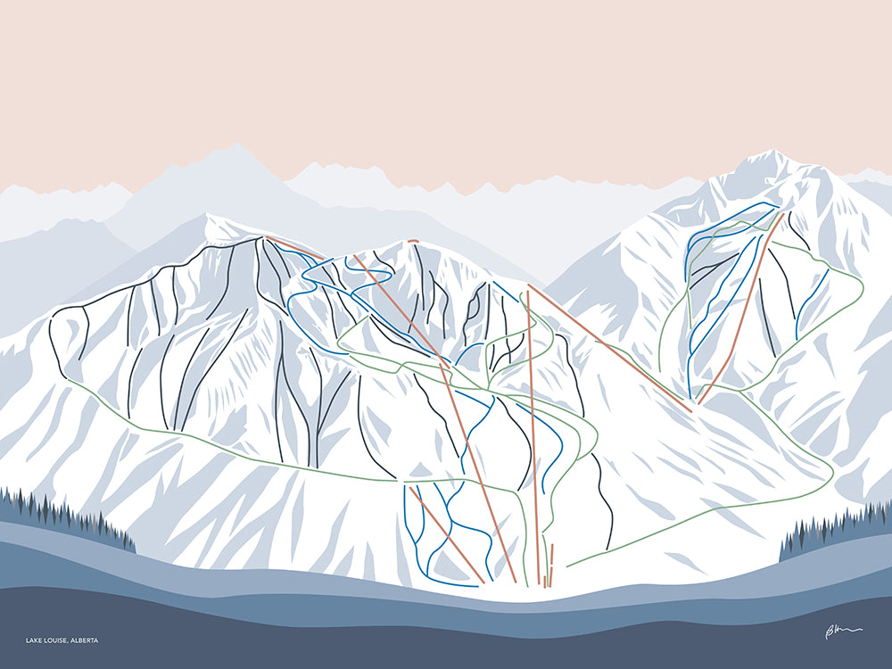 lake louise trail map art