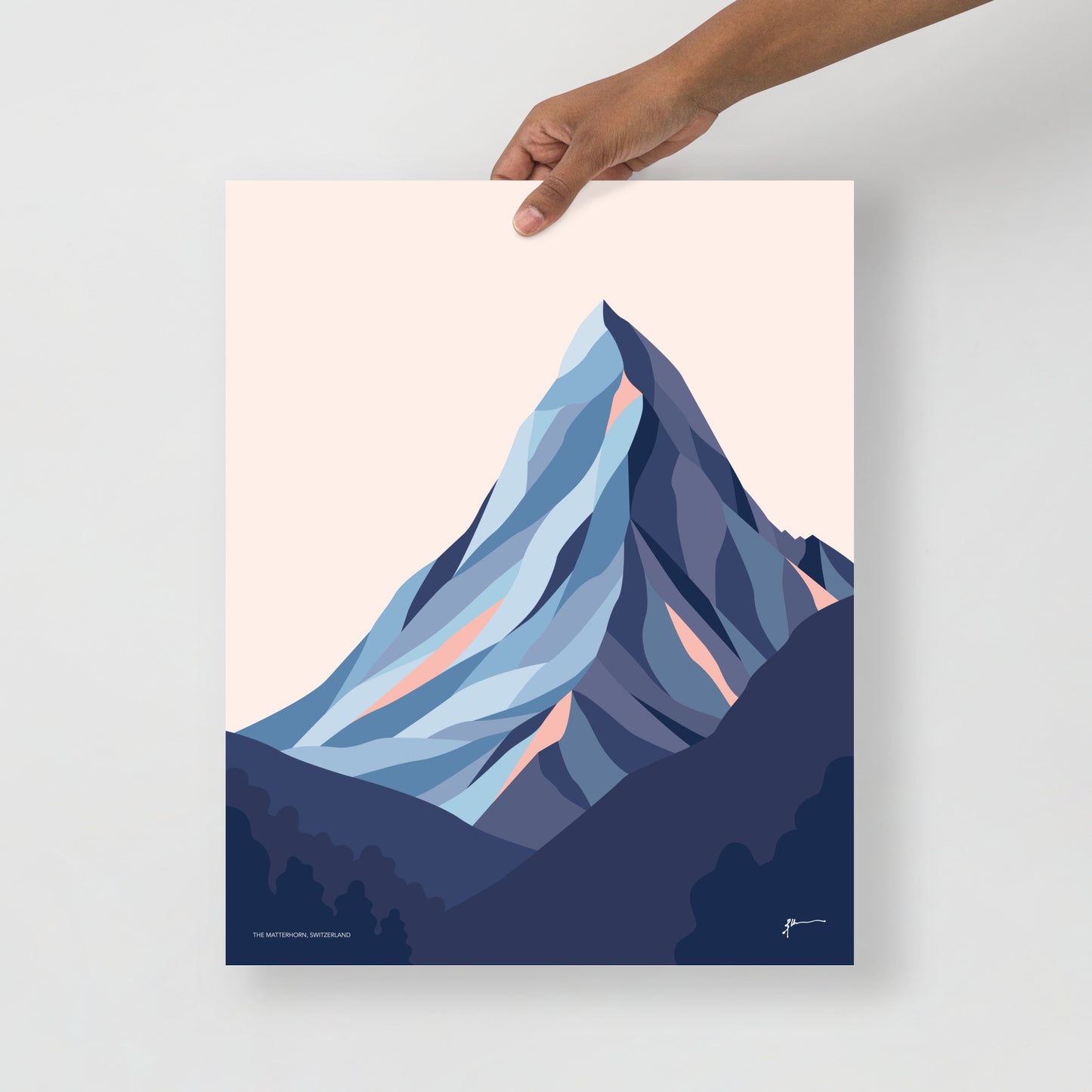 Matterhorn Modern Art Print. Zermatt, Switzerland and Italy. Mountain Landscape Art