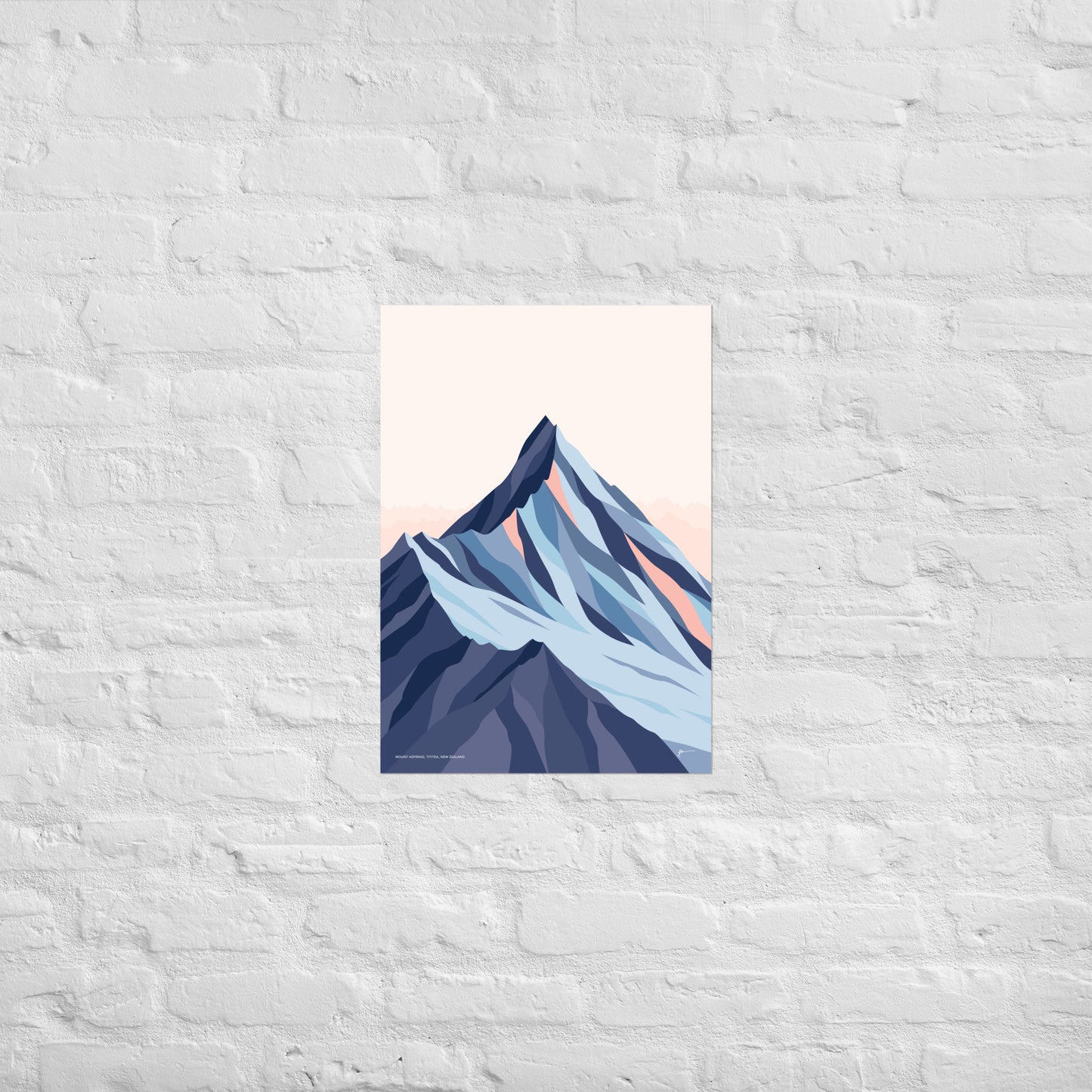 Mt Aspiring, New Zealand. Modern Mountain Landscape Art Print