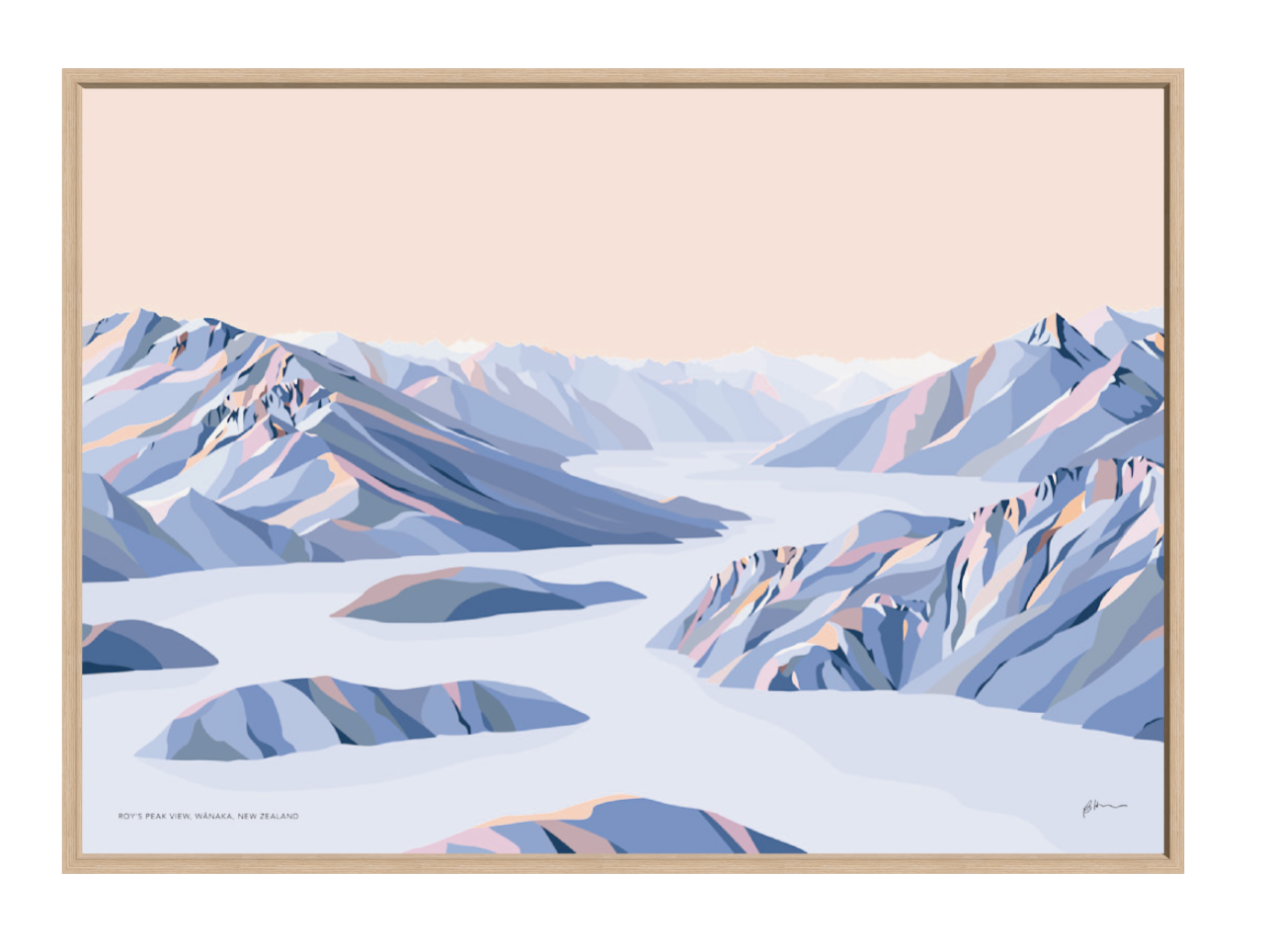 Roy's Peak View, Lake Wānaka, New Zealand Modern Mountain Art Print