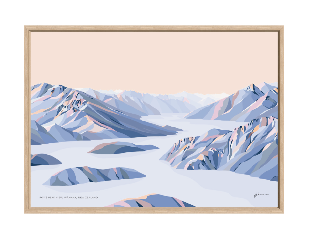 Roy's Peak View, Lake Wānaka, New Zealand Modern Mountain Art Print