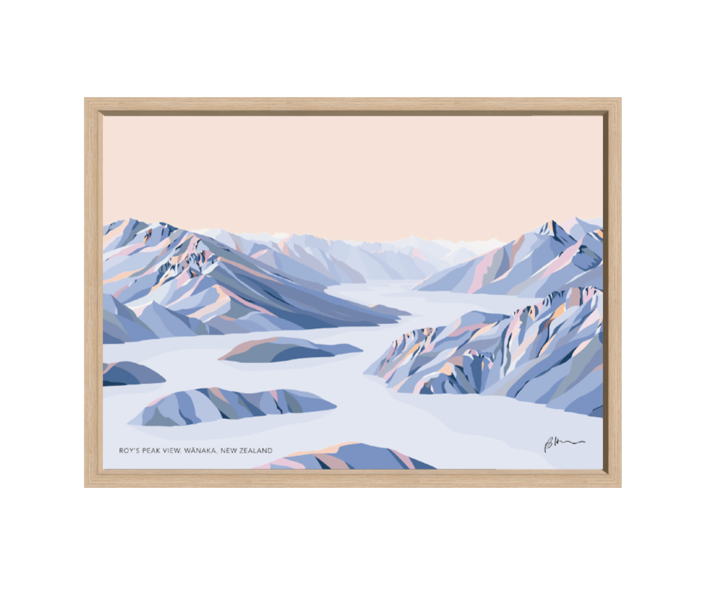 Roy's Peak View, Lake Wānaka, New Zealand Modern Mountain Art Print