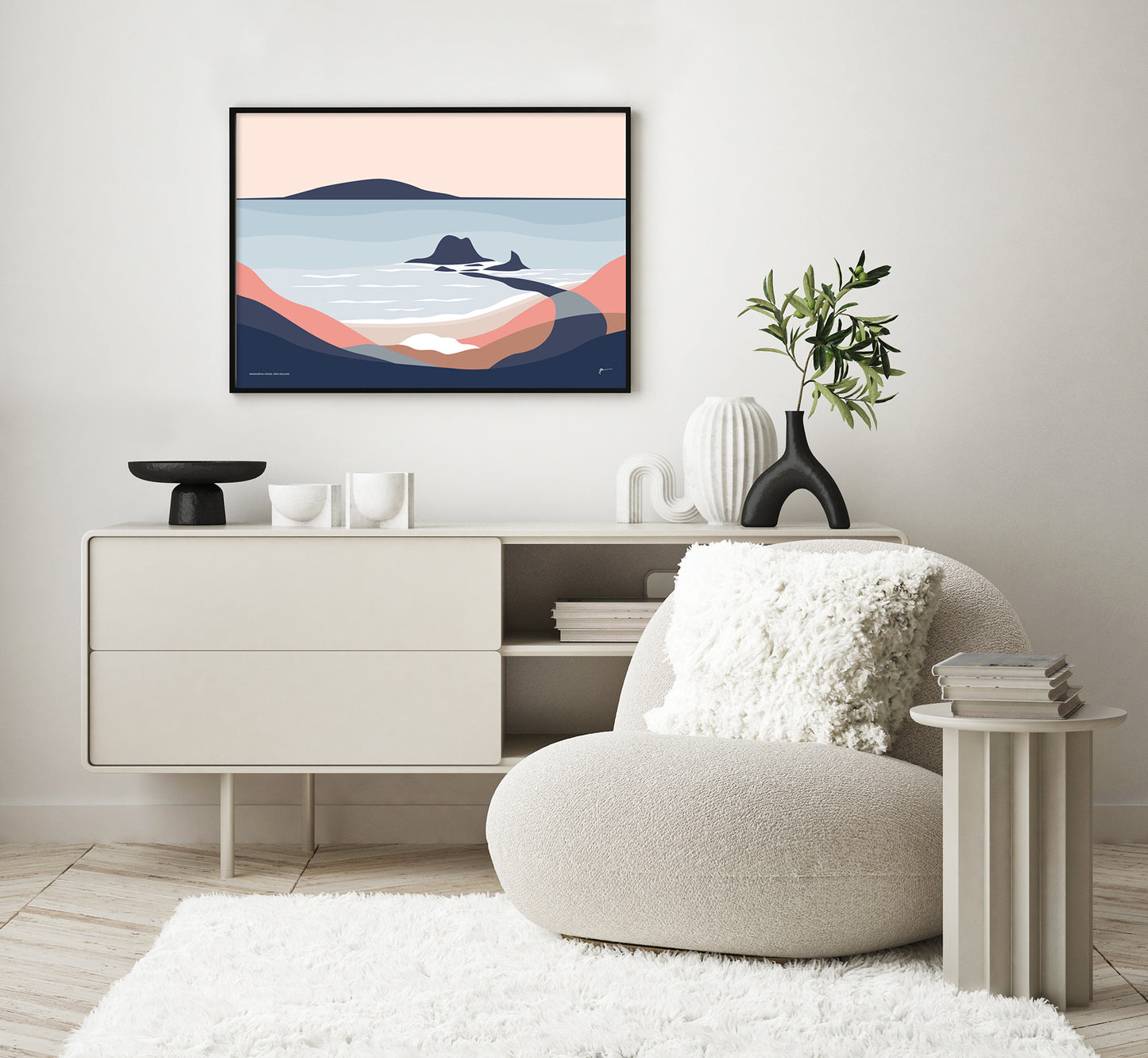 Mangawhai Heads Surf Beach, New Zealand Modern Art Print