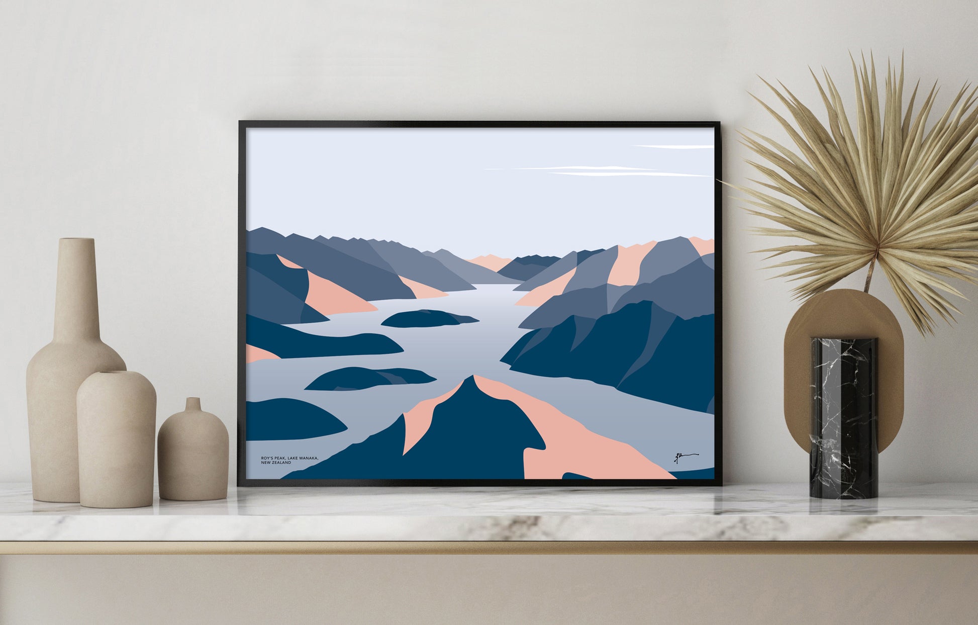 mt roy peak lake wanaka view art print