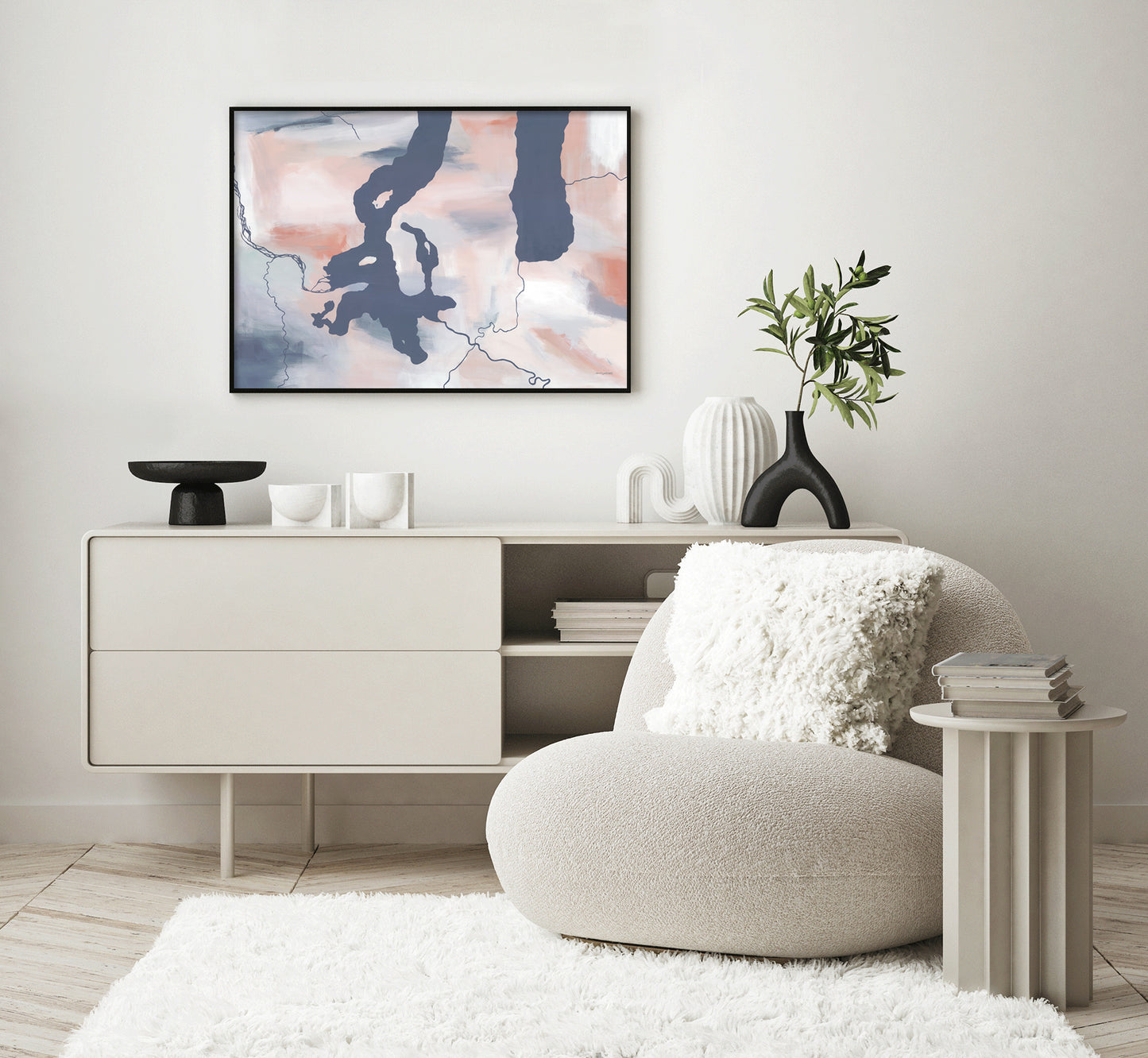 wanaka hawea map art print
