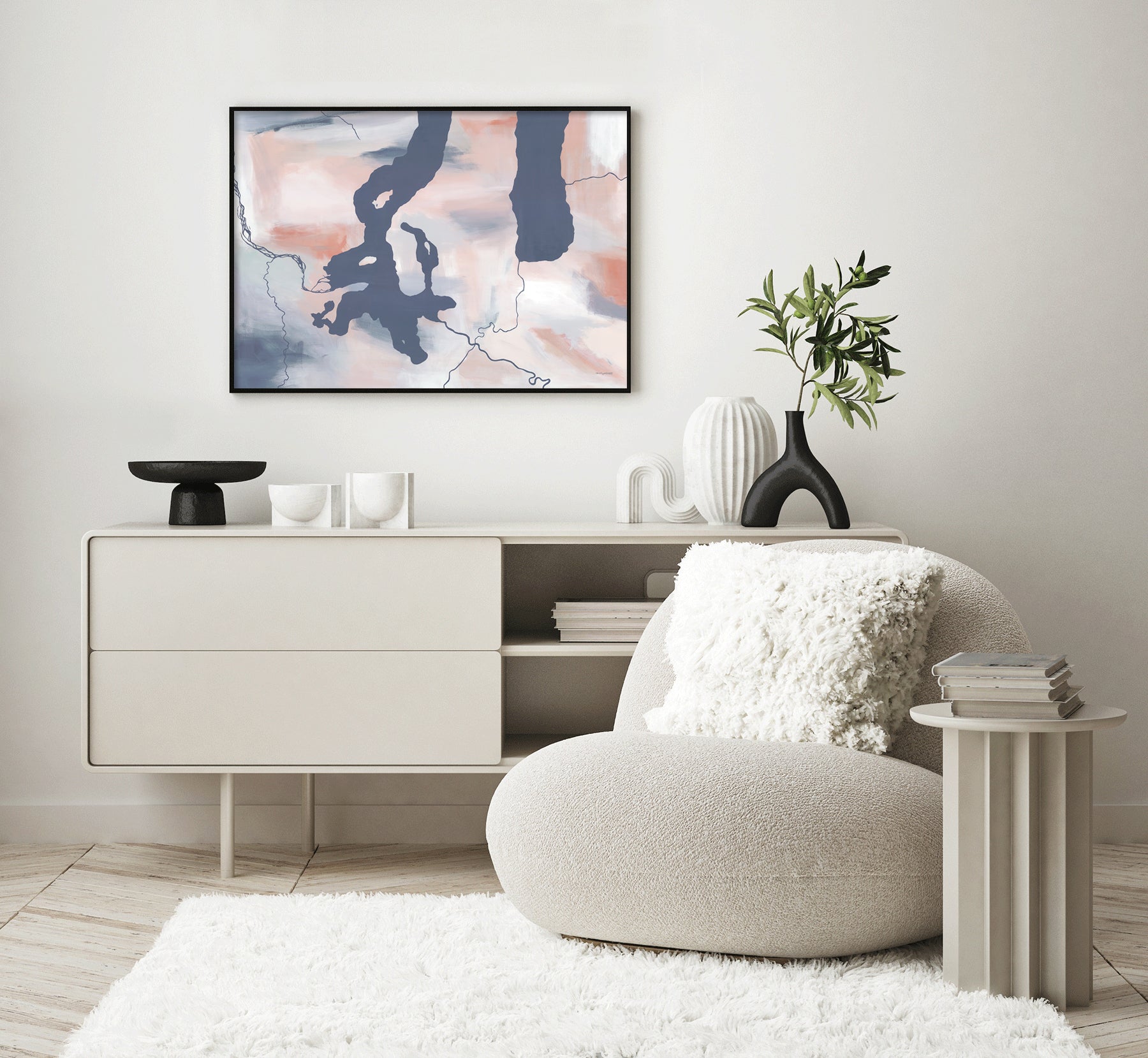 wanaka hawea map art print