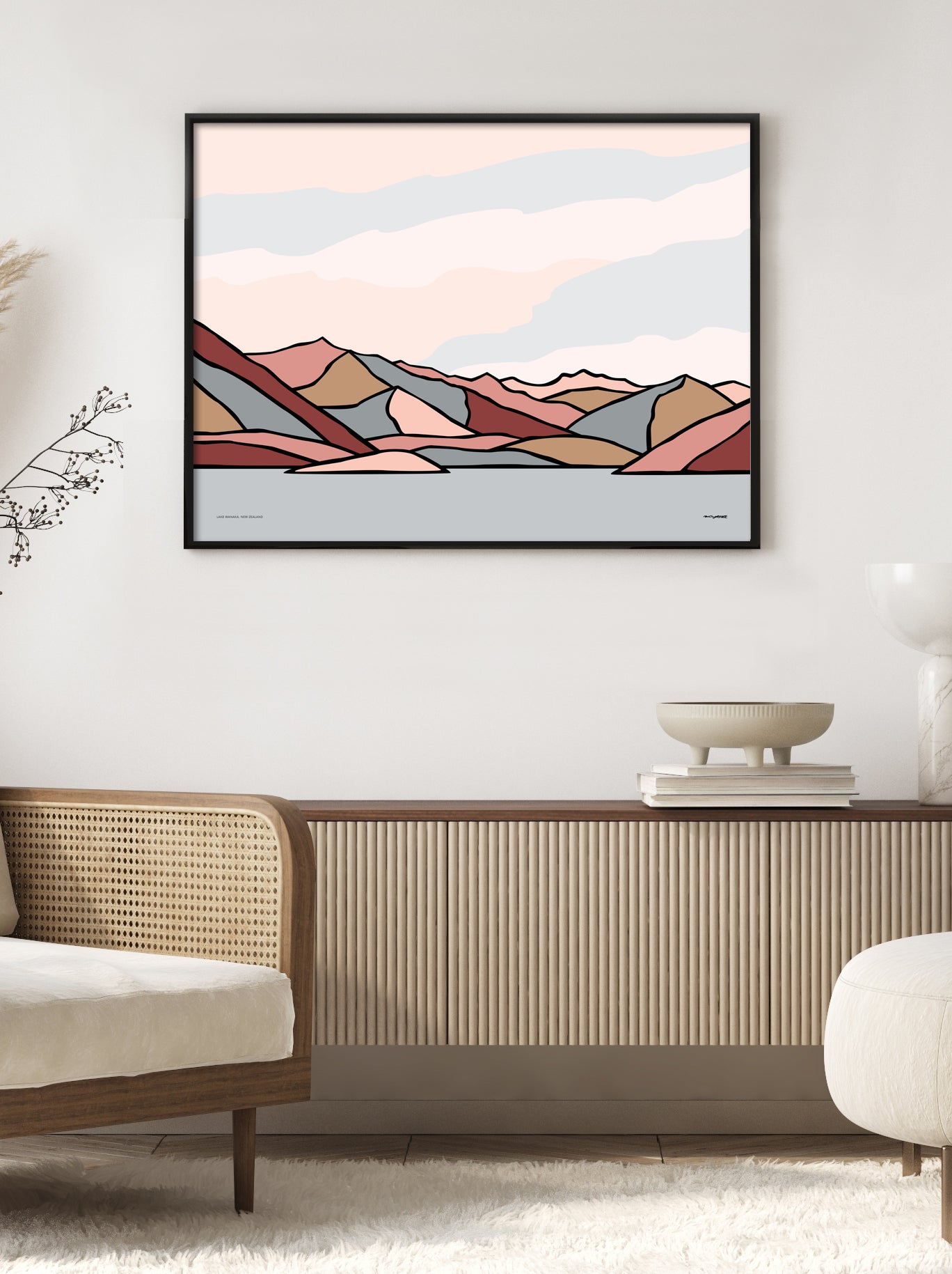 Lake Wānaka View from Mt Iron, New Zealand Art Print