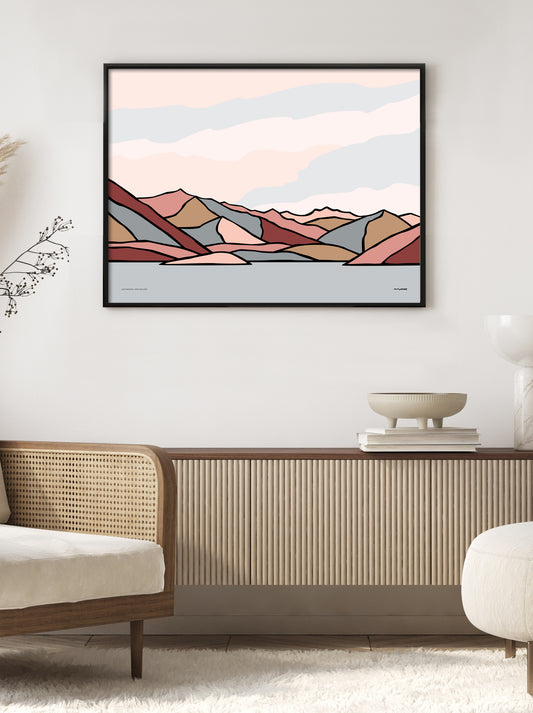 Lake Wānaka View from Mt Iron, New Zealand Art Print