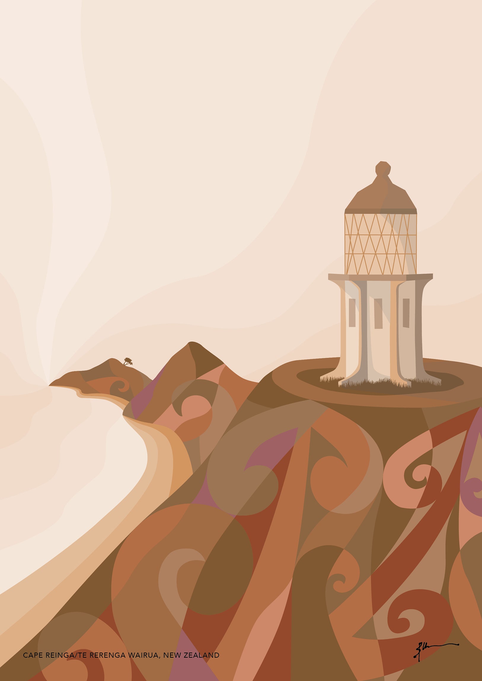 new zealand lighthouse modern art print
