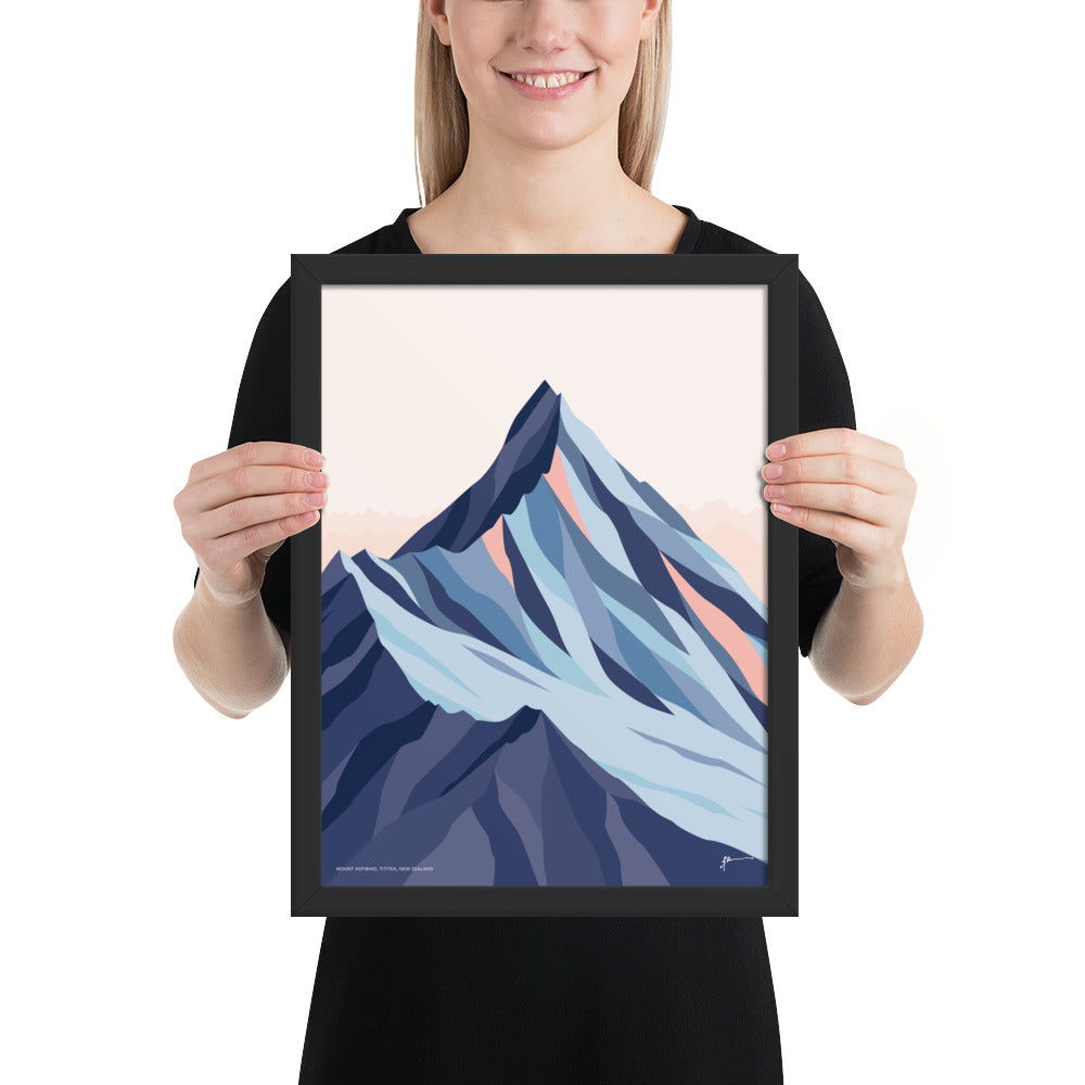 Mt Aspiring, New Zealand. Modern Mountain Landscape Art Print