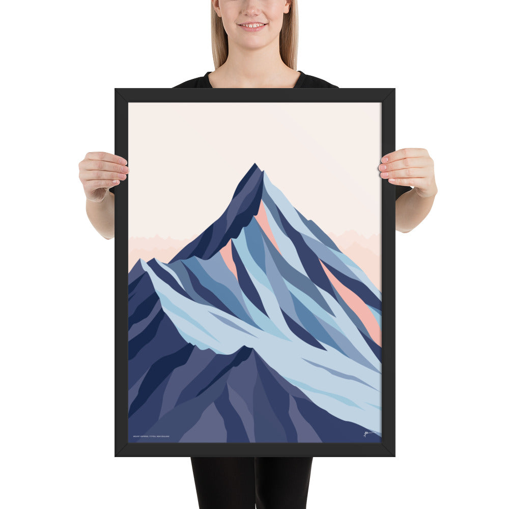 Mt Aspiring, New Zealand. Modern Mountain Landscape Art Print