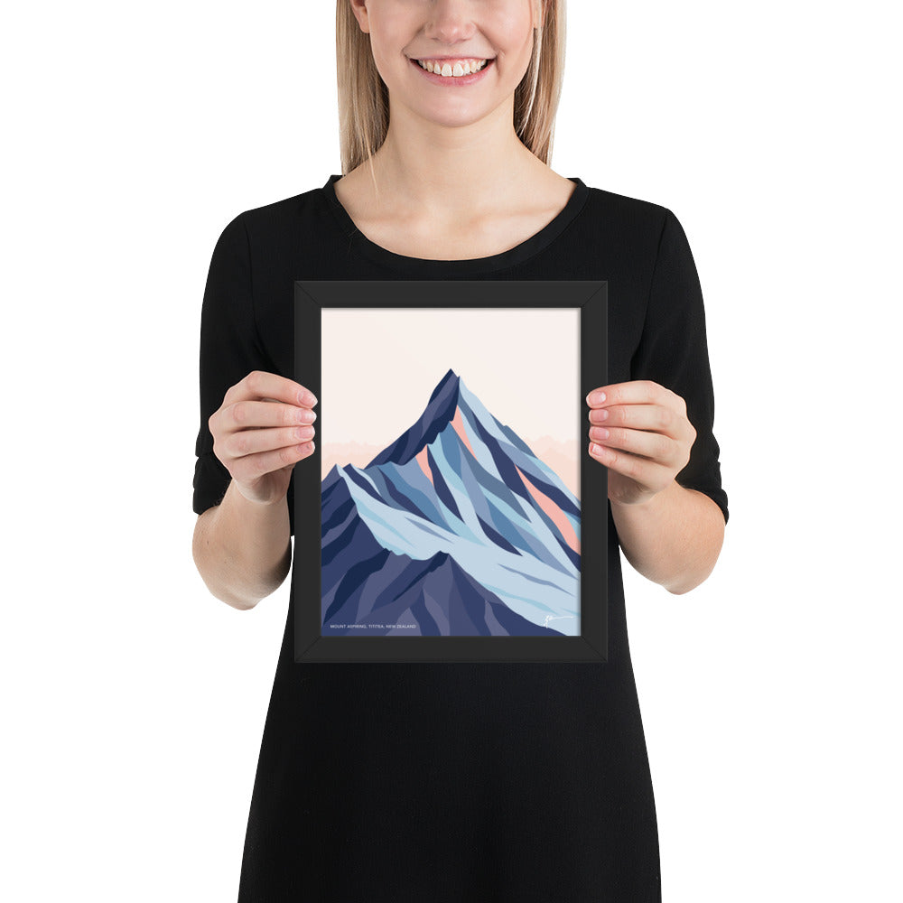 Mt Aspiring, New Zealand. Modern Mountain Landscape Art Print