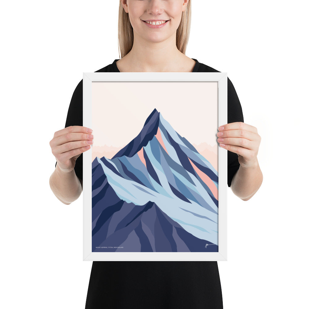 Mt Aspiring, New Zealand. Modern Mountain Landscape Art Print