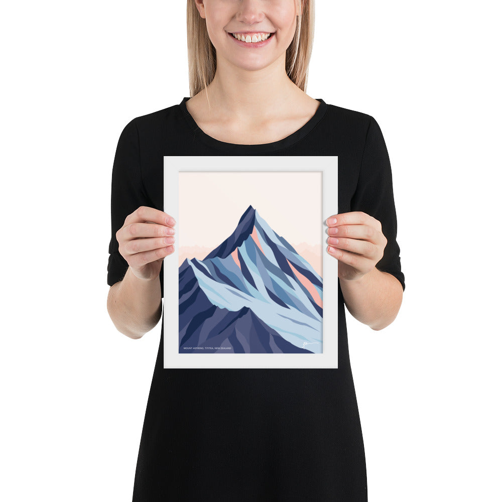 Mt Aspiring, New Zealand. Modern Mountain Landscape Art Print