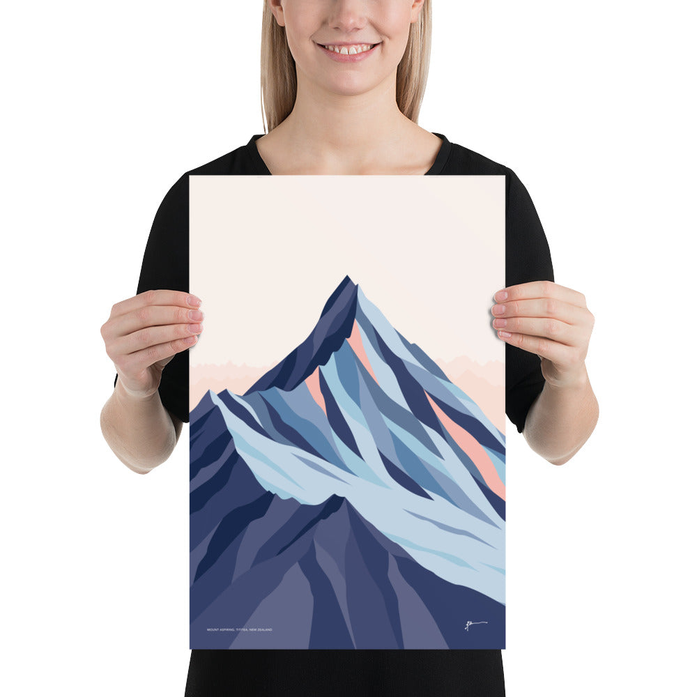 Mt Aspiring, New Zealand. Modern Mountain Landscape Art Print