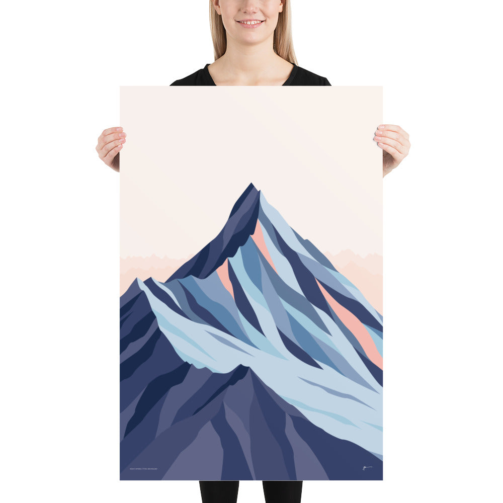 Mt Aspiring, New Zealand. Modern Mountain Landscape Art Print