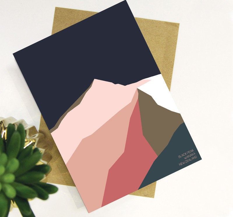 Black Peak, Wanaka, New Zealand Abstract Greeting Card