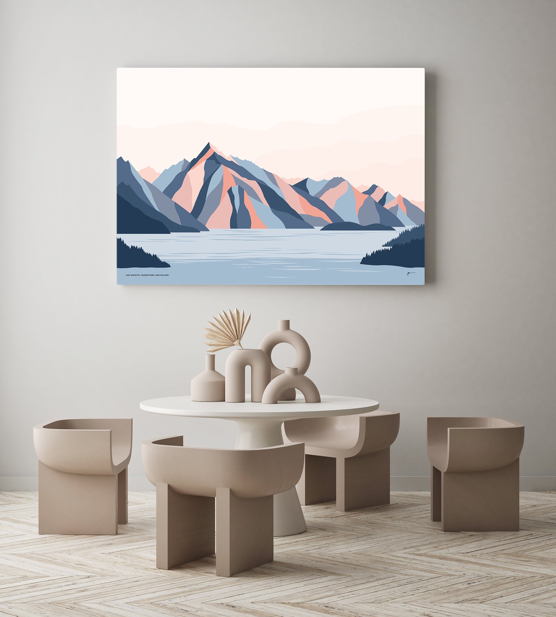 beautiful modern queenstown mountain art