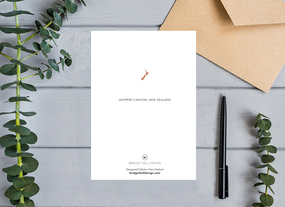 SKIPPERS CANYON, Queenstown, New Zealand Greeting Card