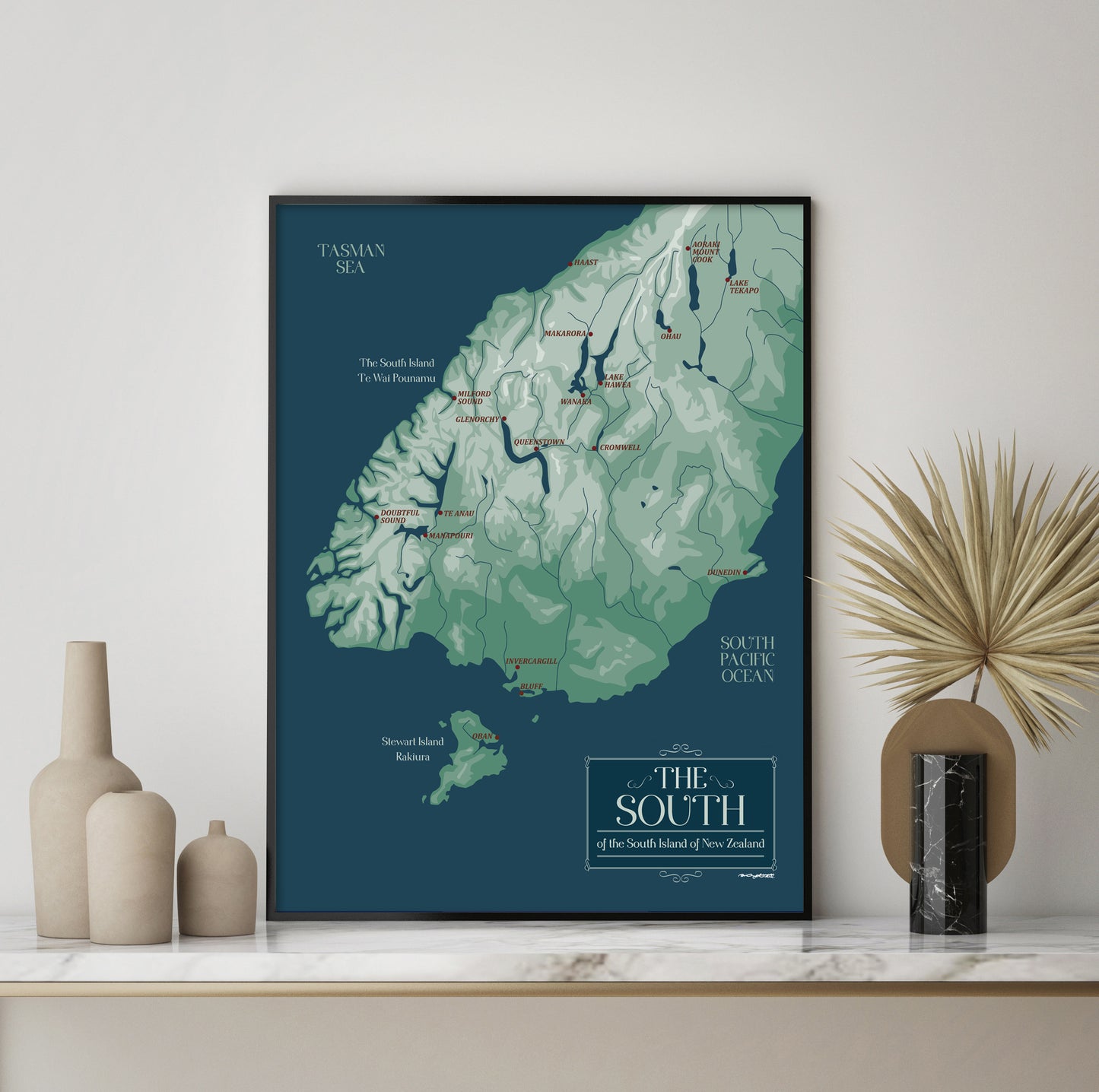 nz map art print