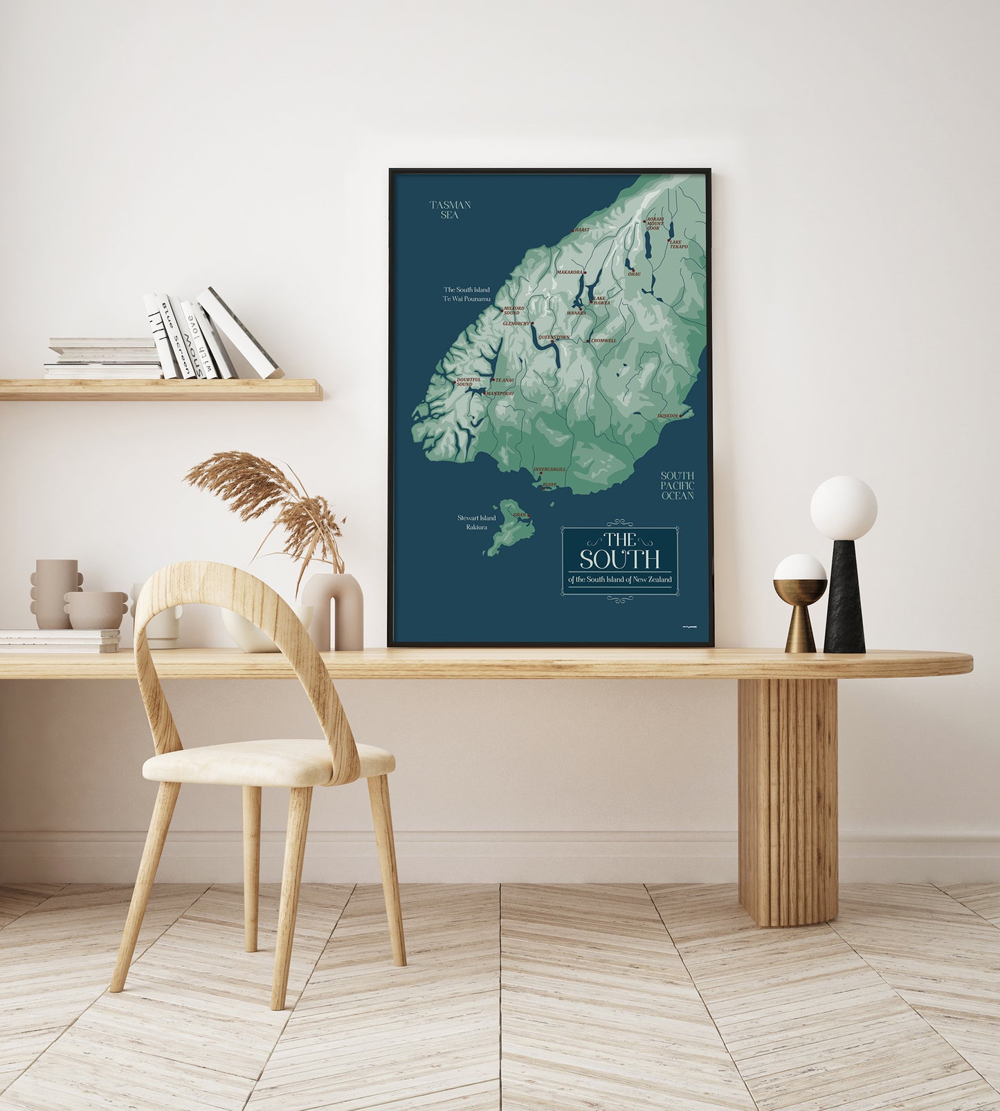 south island NZ map