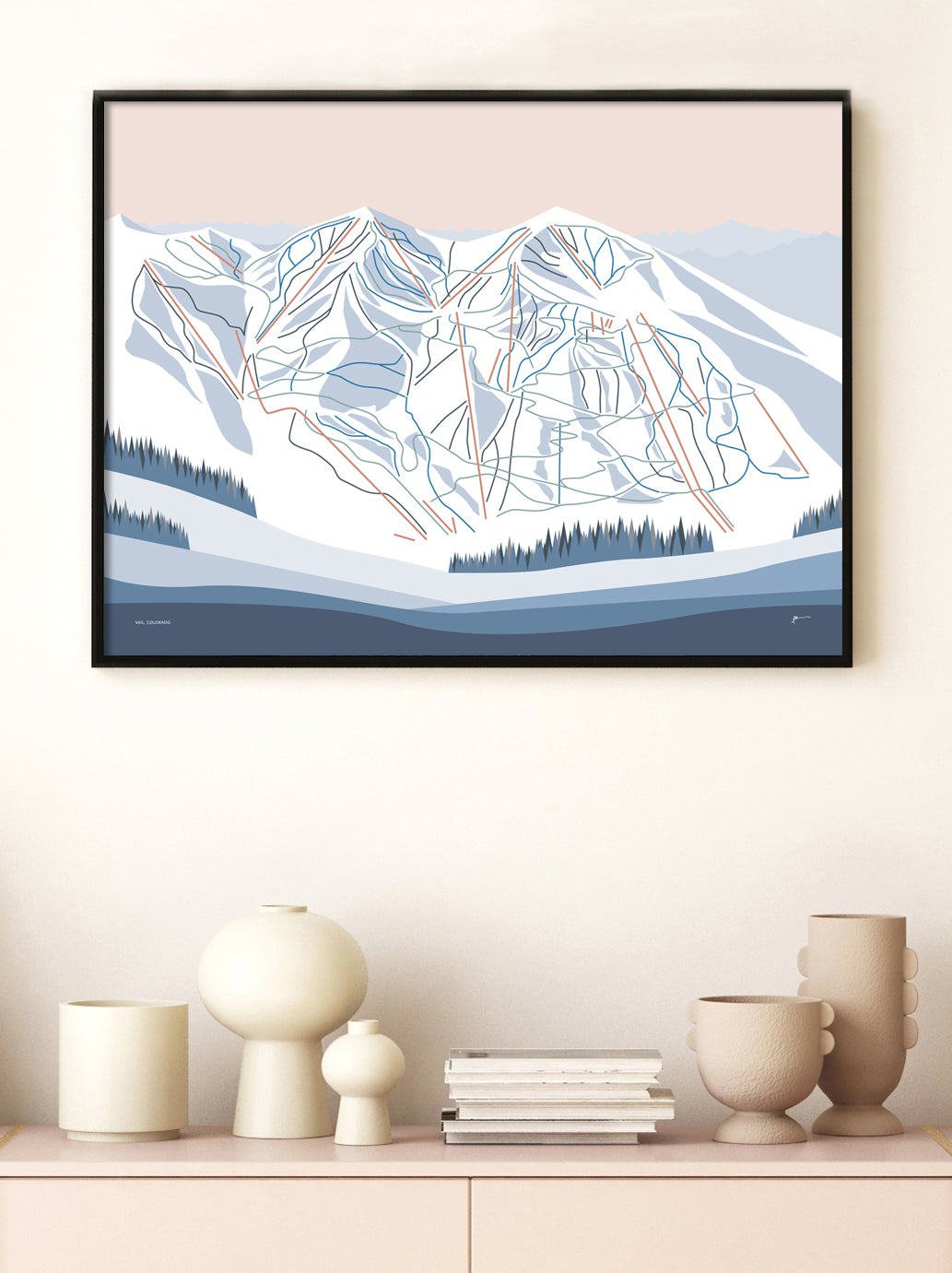 vail trail map art