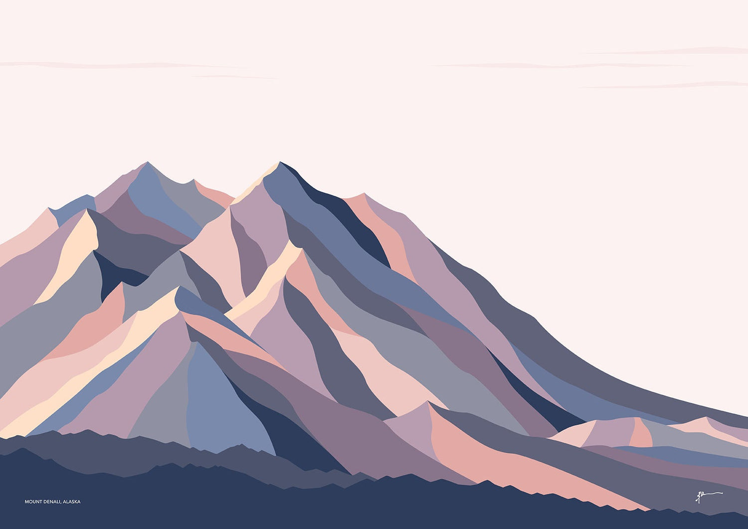 USA modern mountain art print