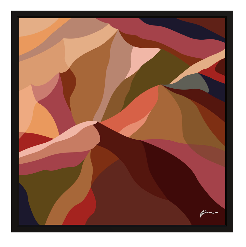 Maude 1, Abstract Mountain Float Frame Canvas Art Print