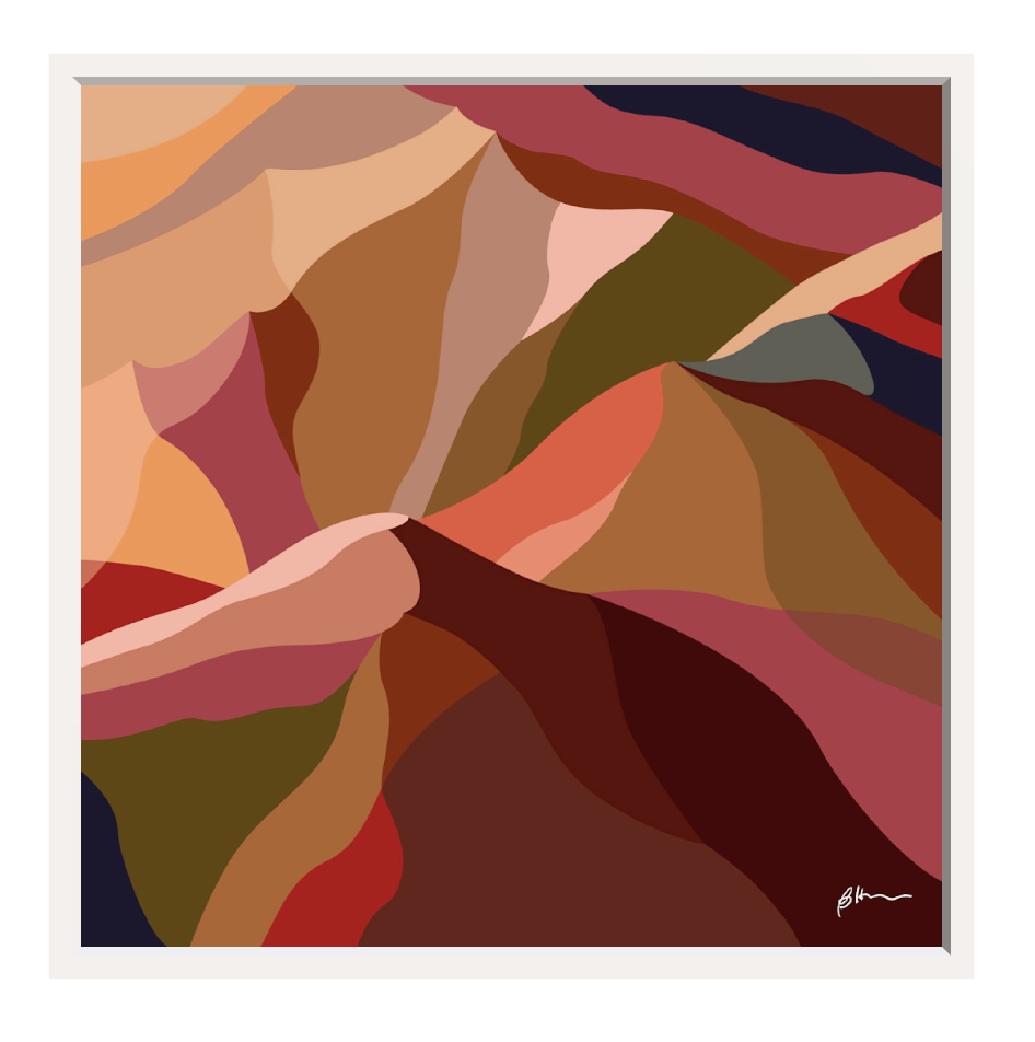 Maude 1, Abstract Mountain Float Frame Canvas Art Print