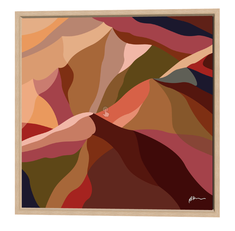 Maude 1, Abstract Mountain Float Frame Canvas Art Print