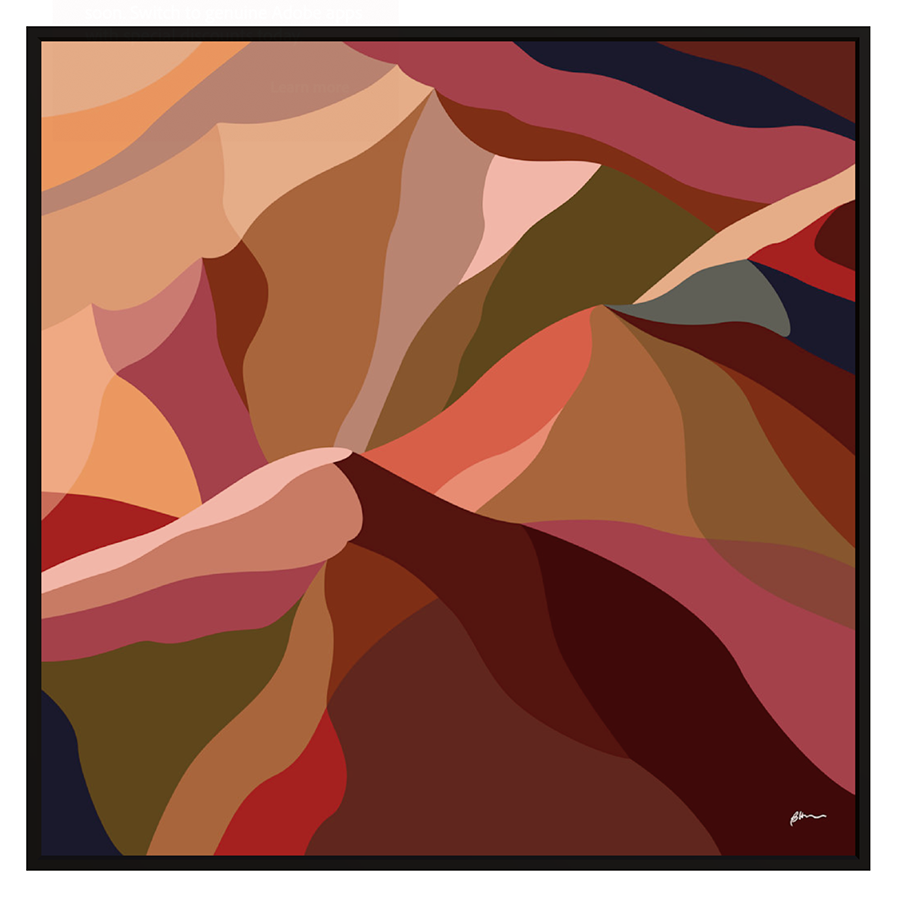 Maude 1, Abstract Mountain Float Frame Canvas Art Print