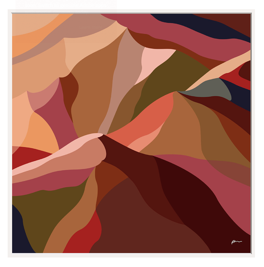 Maude 1, Abstract Mountain Float Frame Canvas Art Print