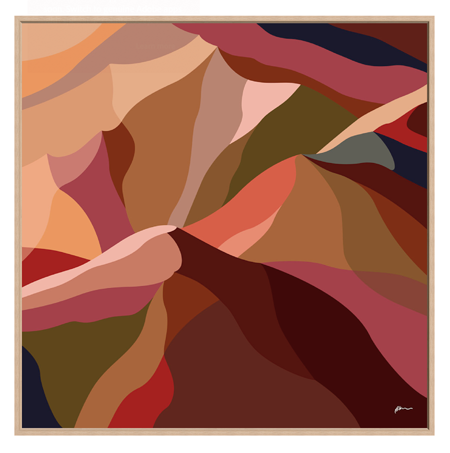 Maude 1, Abstract Mountain Float Frame Canvas Art Print