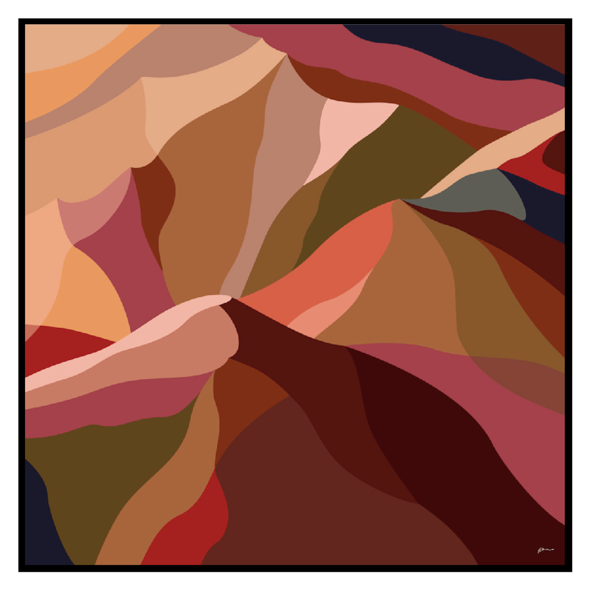 Maude 1, Abstract Mountain Float Frame Canvas Art Print