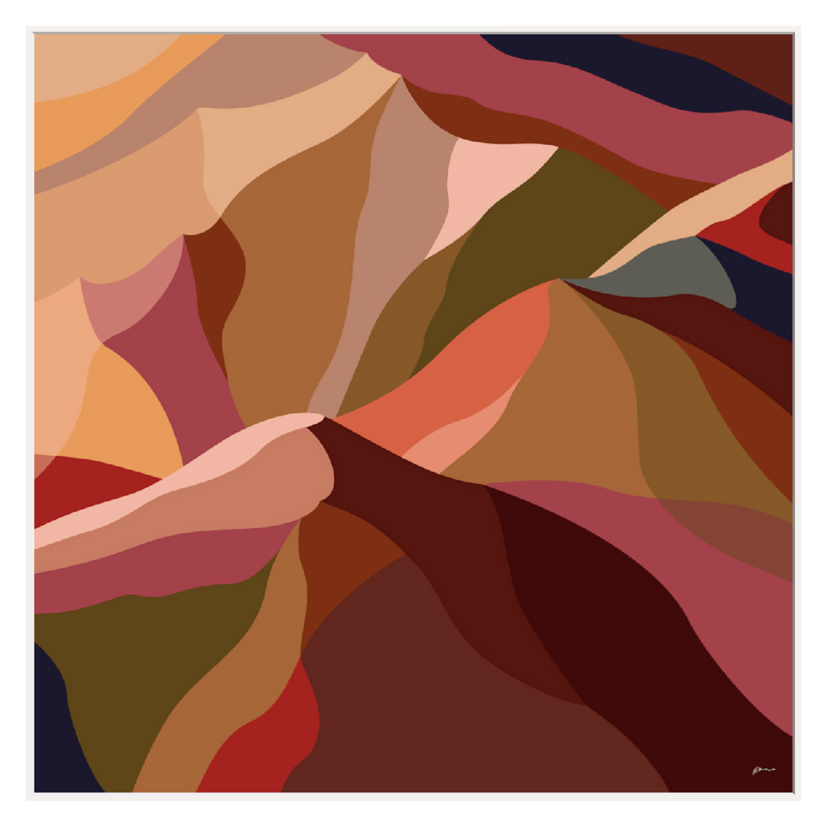 Maude 1, Abstract Mountain Float Frame Canvas Art Print