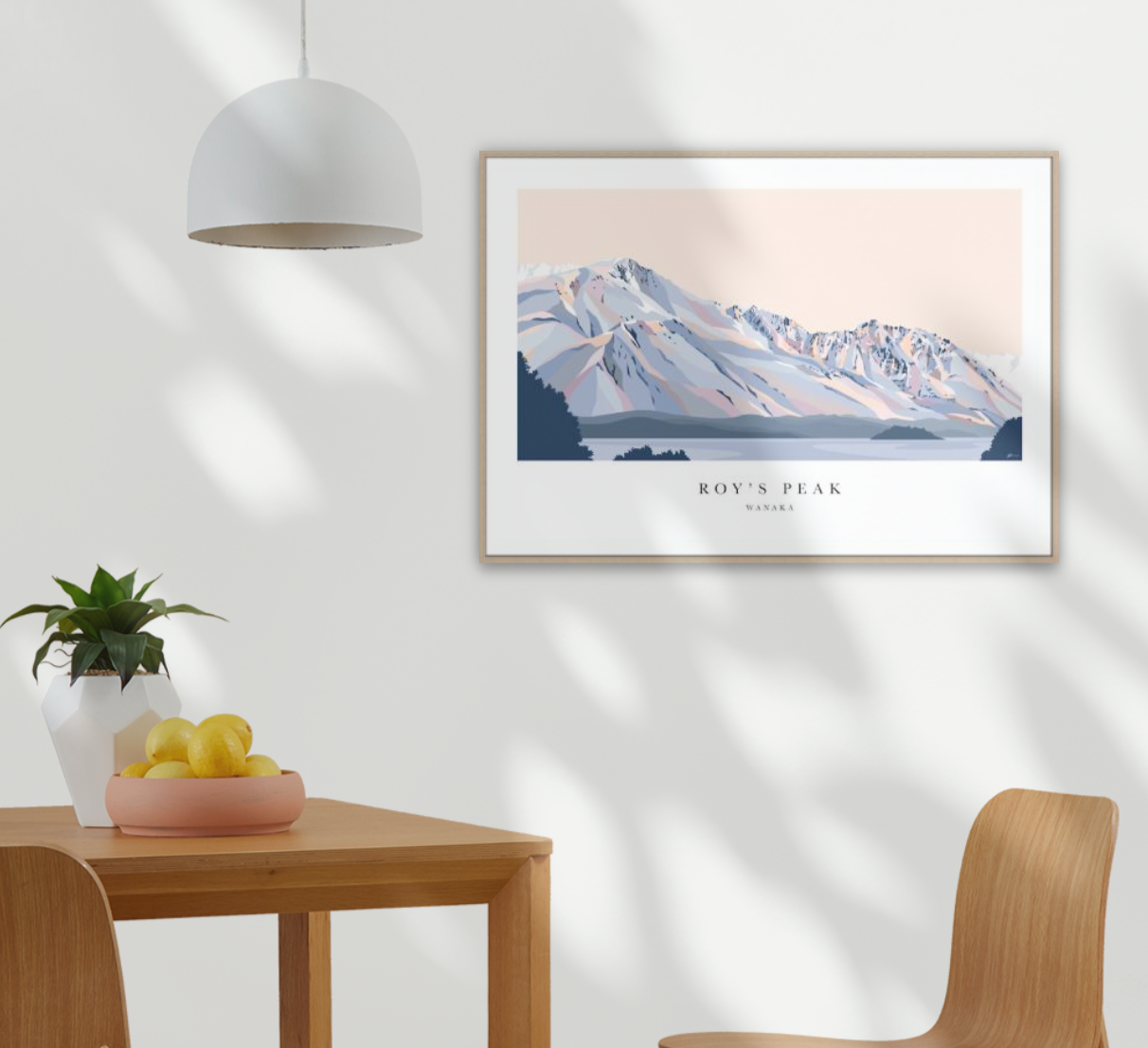 Roy's Peak Hike, Lake Wānaka, New Zealand Modern Mountain Art Print