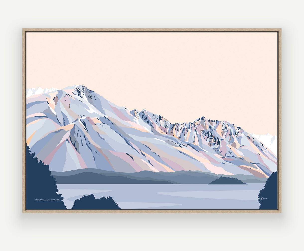 Roy's Peak Hike, Lake Wānaka, New Zealand Modern Mountain Art Print