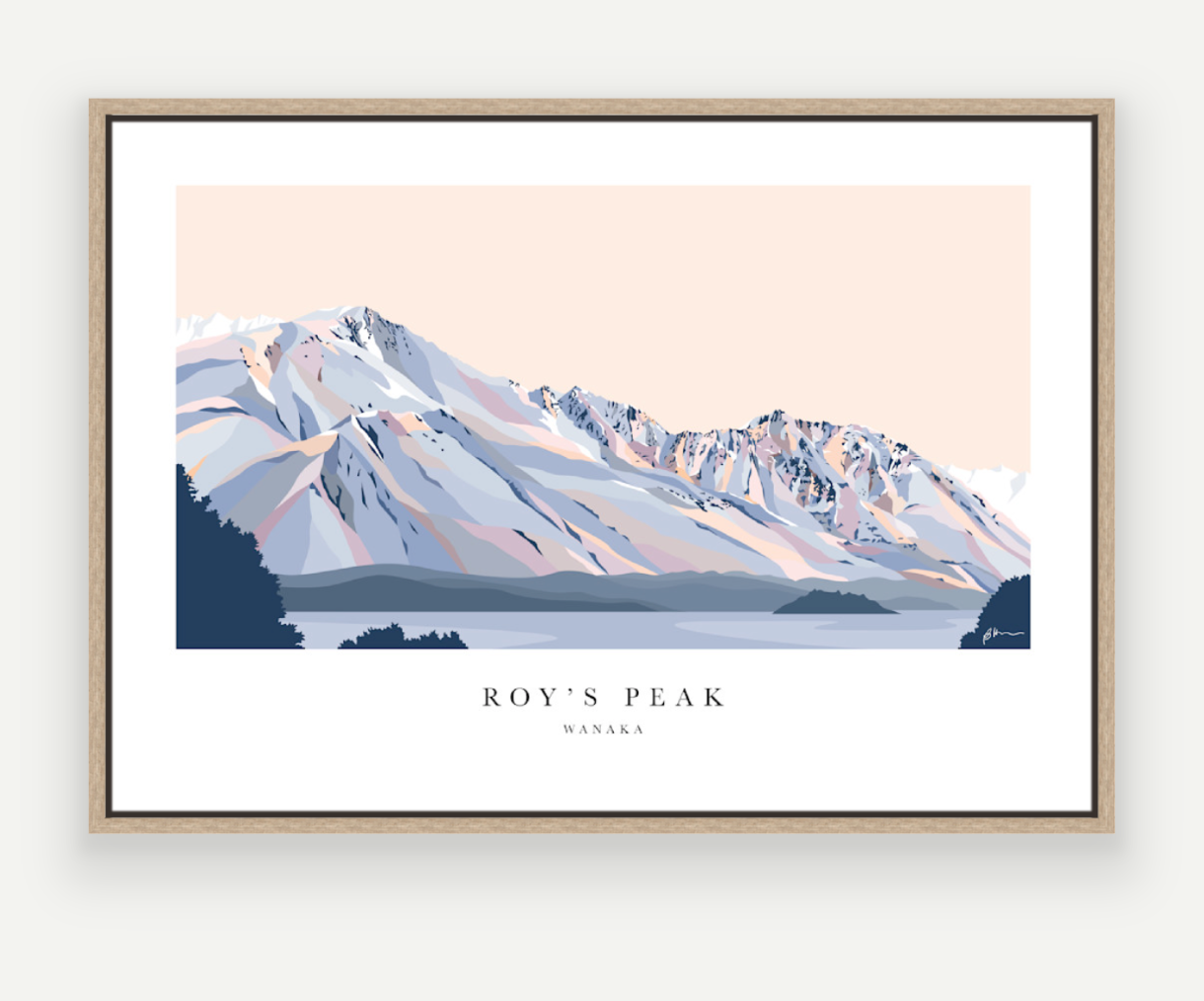 Roy's Peak Hike, Lake Wānaka, New Zealand Modern Mountain Art Print