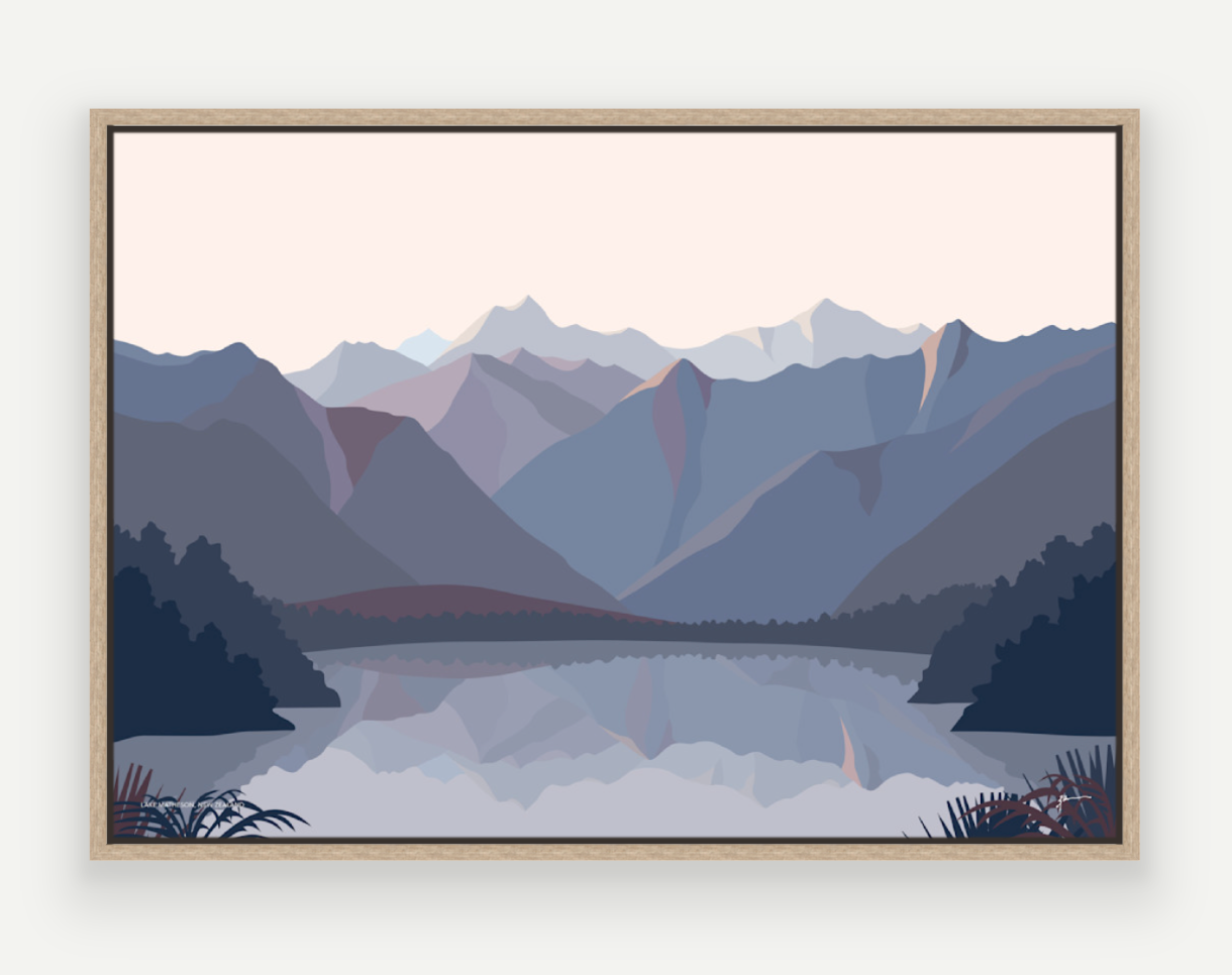 a2 lake matheson framed canvas