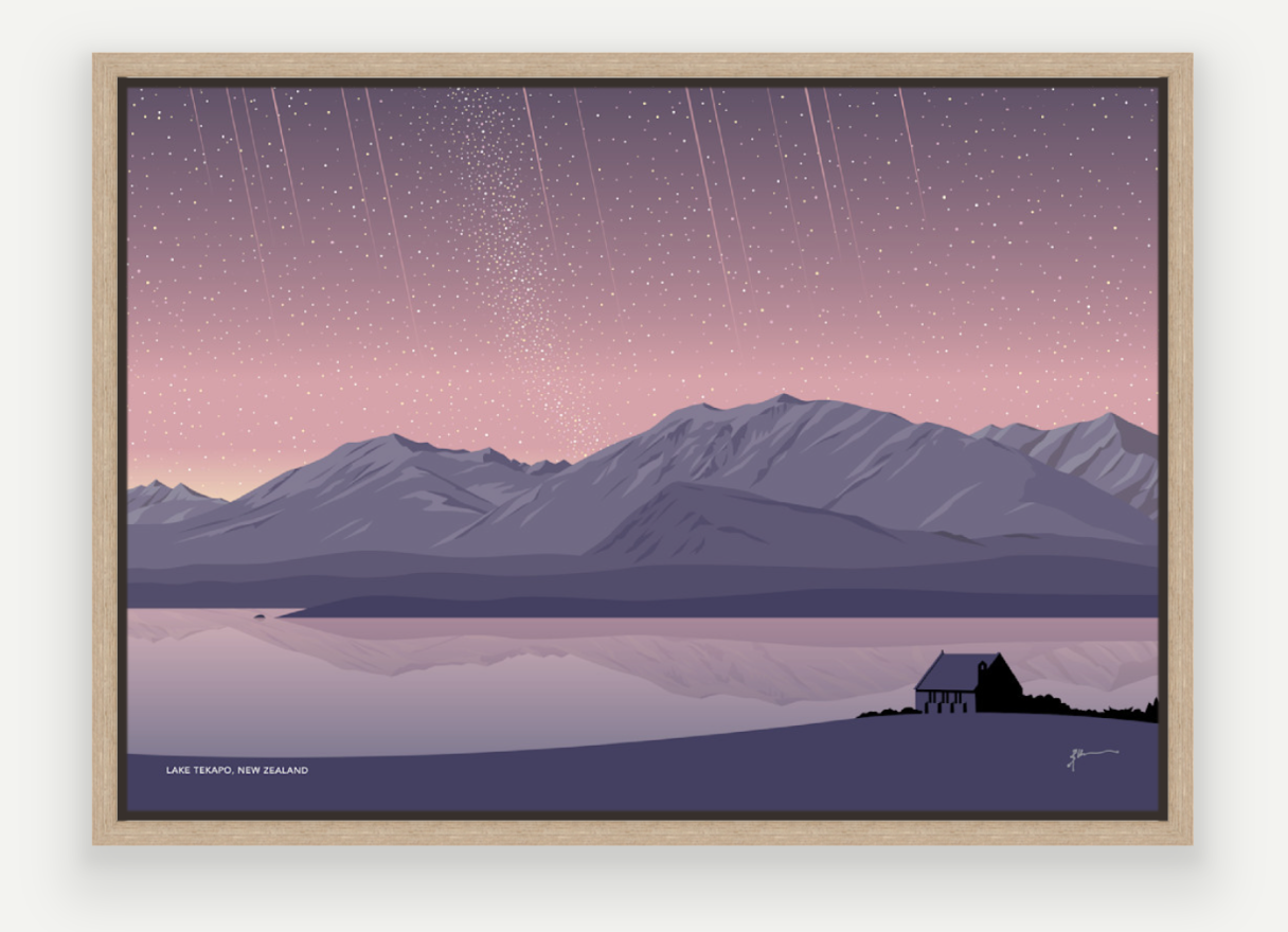 Lake Tekapo Night Sky, New Zealand Art Print