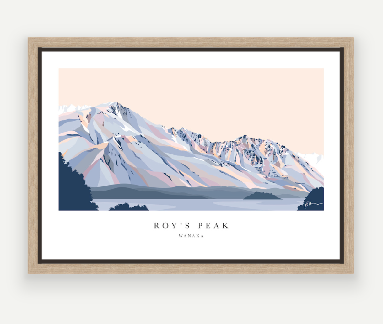 Roy's Peak Hike, Lake Wānaka, New Zealand Modern Mountain Art Print