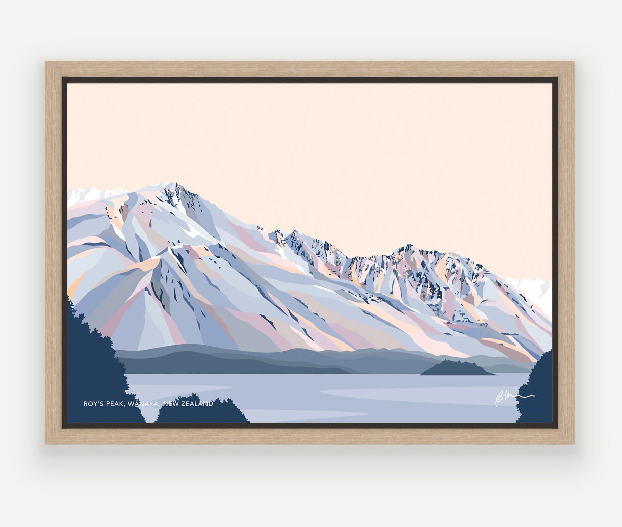 Roy's Peak Hike, Lake Wānaka, New Zealand Modern Mountain Art Print