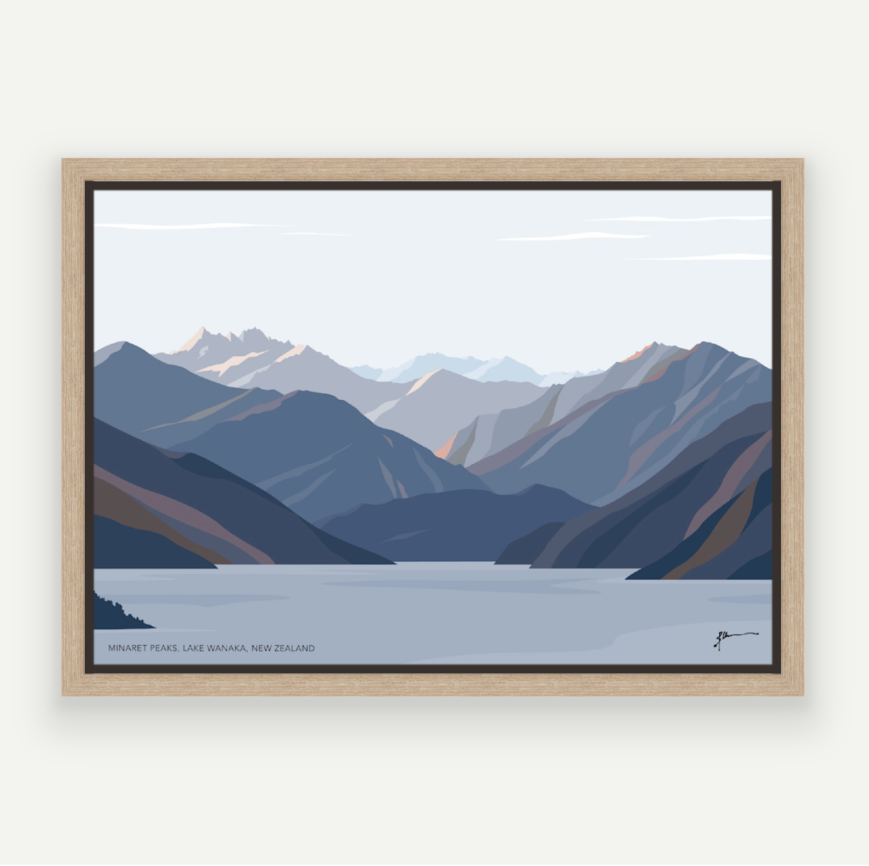 Minaret Peaks, Lake Wānaka, New Zealand Mountain Art Print