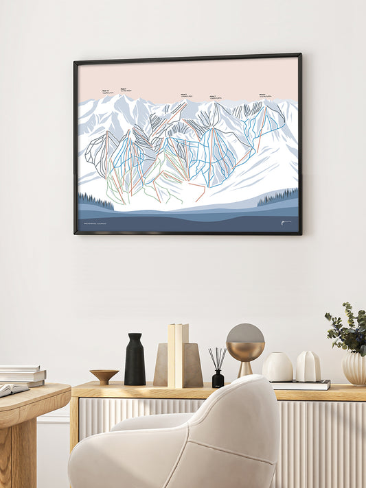 BRECKENRIDGE, Colorado. Modern Mountain Trail Map Wall Art Print