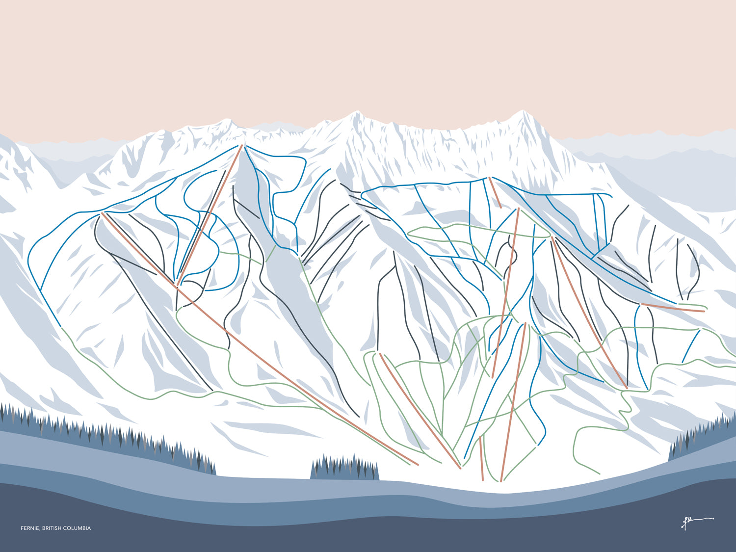 FERNIE TRAIL MAP POSTER