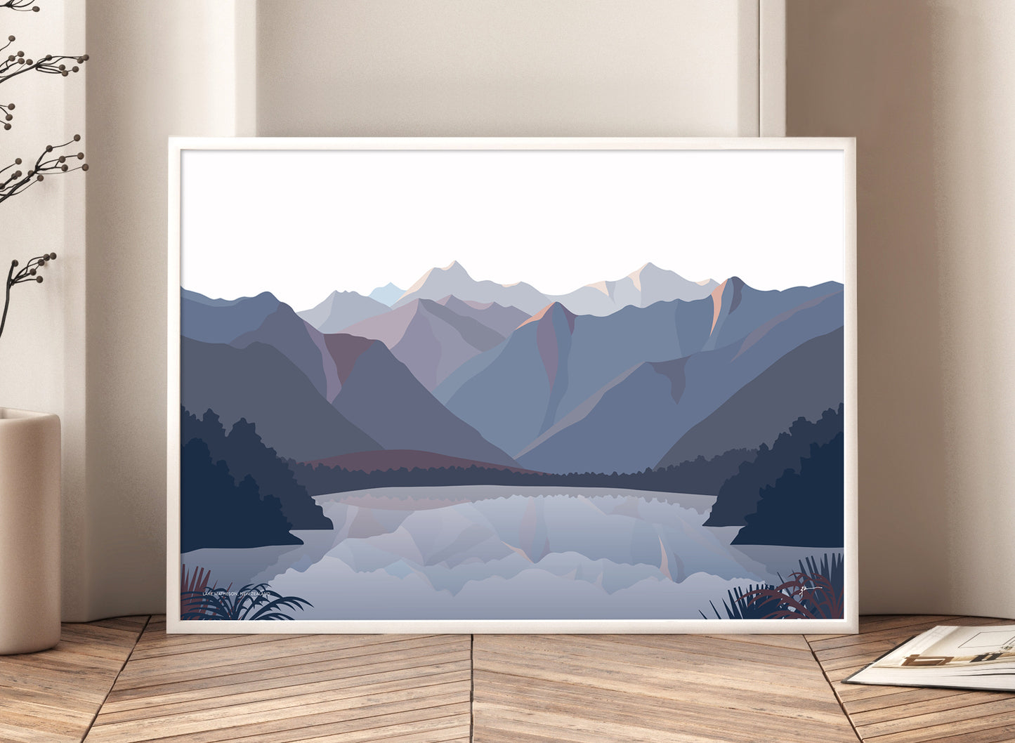 Lake Matheson Aoraki Mt Cook Reflection, West Coast, New Zealand Mountain Art Print