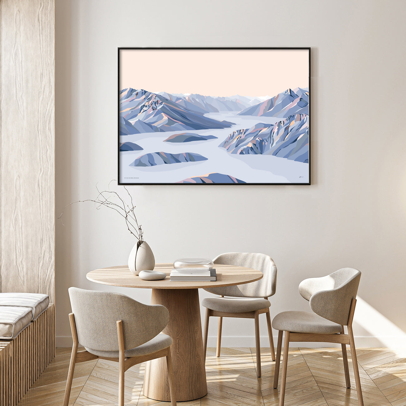 Roy's Peak View, Lake Wānaka, New Zealand Modern Mountain Art Print