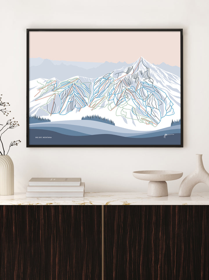 Winter Resort Trail Map Art – Bridget Hall Design