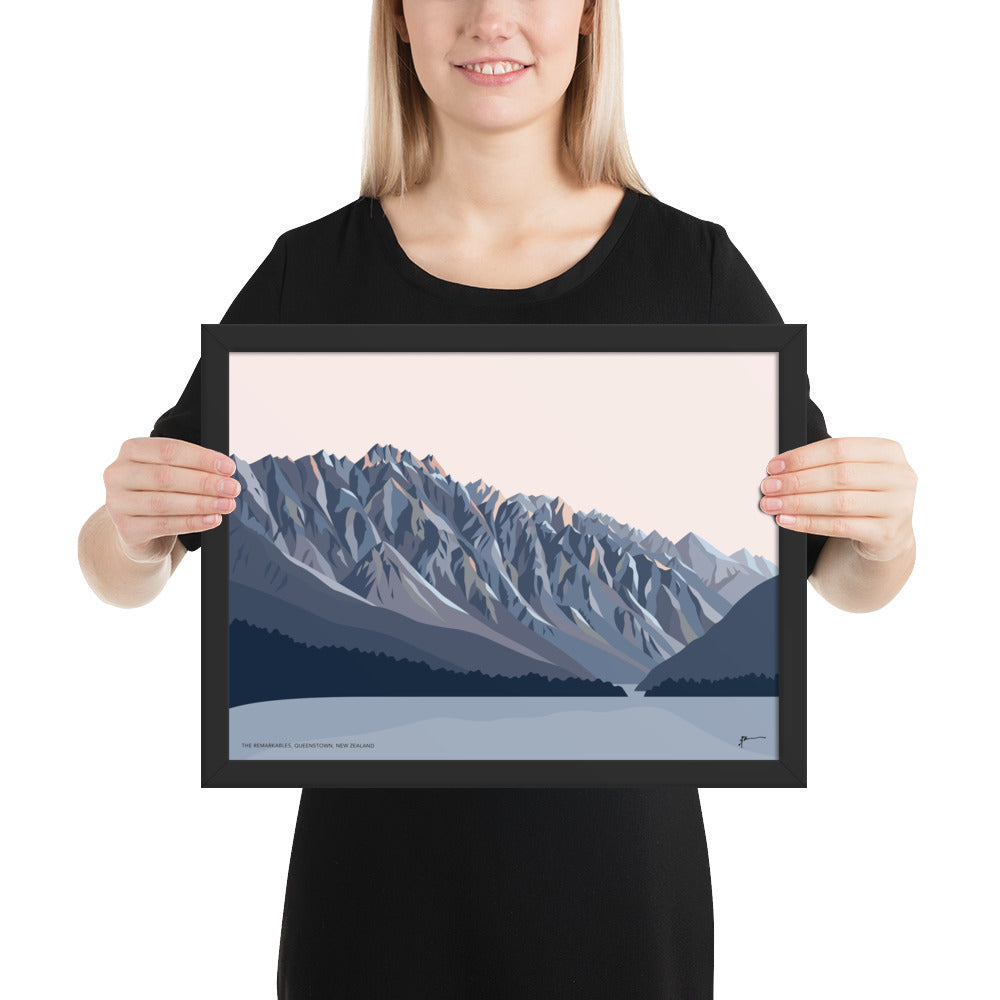 Remarkables Mountains Twilight, Queenstown, New Zealand Art Print